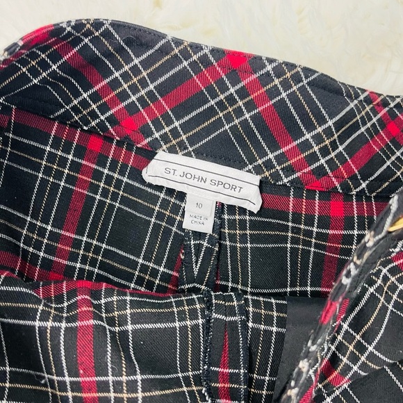 St. John Sport Y2K Vintage Goth Red Black Plaid High Waisted Skort - Picture 4 of 7
